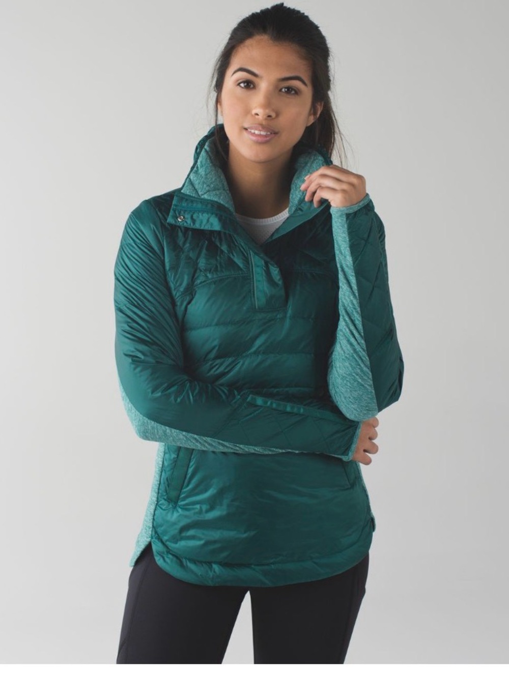 Lululemon Down For A Run Pullover Forage Teal 12